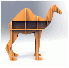 Laser Cut Camel Shelf Display Storage Furniture Free Vector File
