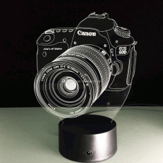 Laser Cut Canon 3d Illusion Optical Lamp Free Vector File