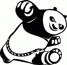 Laser Cut Car Stickers Cute Kung Fu Panda Free Vector File
