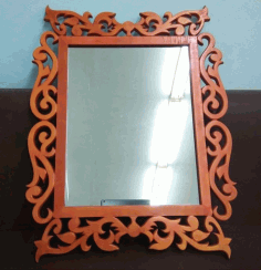 Laser Cut Carved Mirror Frame Free Vector File