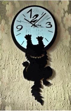 Laser Cut Cat Clock Free Vector File