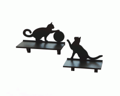 Laser Cut Cat Shelf 3d Puzzle Free Vector File, Free Vectors File