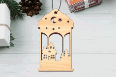 Laser Cut Christmas Tree Christmas Bauble Pendants Gift Tag Free DXF File