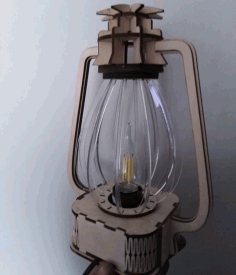 Laser Cut Classic Lantern Nightlight Table Lamp Free Vector File