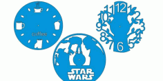 Laser Cut Clock Designs Star Wars Tree Coffee Free DXF File