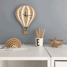 Laser Cut Clock In The Shape Of A Balloon Free Vector File