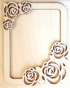 Laser Cut Cnc Photo Frame With Roses Free Vector File, Free Vectors File