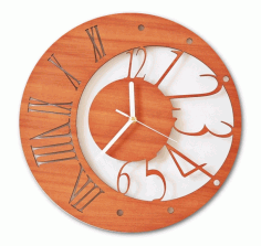 Laser Cut Contemporary And Modern Wall Clock Free Vector File