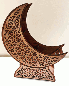 Laser Cut Crescent Moon Ramadan Eid Decor Free DXF File, Free Vectors File