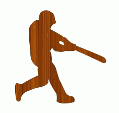 Laser Cut Cricket Player Wood Cutout Free Vector File, Free Vectors File