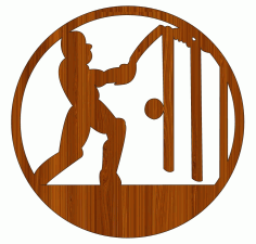 Laser Cut Cricket Player Wooden Cutout Free Vector File