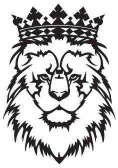 Laser Cut Crowned Lion Free Vector File