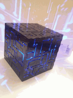 Laser Cut Cube Night Light Free Vector File