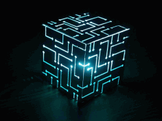 Laser Cut Cube Table Lamp Free Vector File