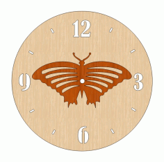 Laser Cut Customized Wooden Wall Clock Free Vector File