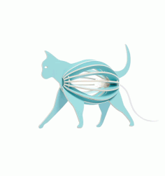 Laser Cut Cute Cat Lamp Free Vector File