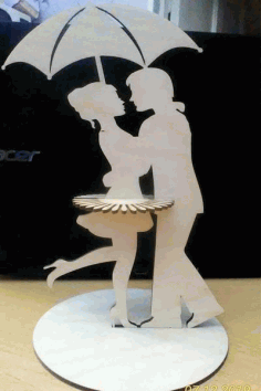 Laser Cut Dancing Couple Napkin Holder Free Vector File