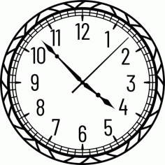 Laser Cut Decor Clock Simple Design Free Vector File
