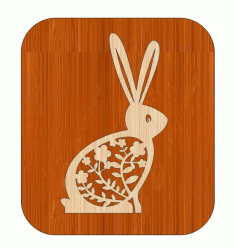 Laser Cut Decor Easter Bunny Rabbit Plan Free Vector File
