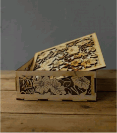 Laser Cut Decor Wooden Gift Box Free Vector File
