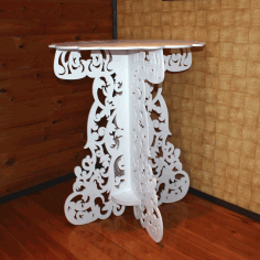 Laser Cut Decorative Accent Table Free Vector File