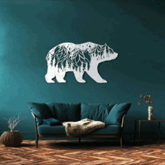 Laser Cut Decorative Bear Wall Decor Free DXF File