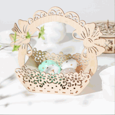 Laser Cut Decorative Candy Basket Gourmet Chocolate Easter Gift Basket Free Vector File