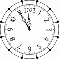 Laser Cut Decorative Clock Design 2023 Free Vector File, Free Vectors File