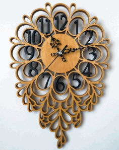 Laser Cut Decorative Clock Free Vector File