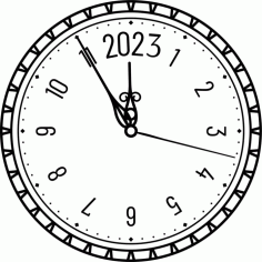 Laser Cut Decorative Clock Pattern 2023 Free Vector File, Free Vectors File