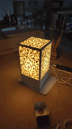 Laser Cut Decorative Night Light Lamp Free Vector File