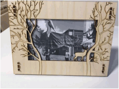 Laser Cut Decorative Photo Frame With Stand Free Vector File