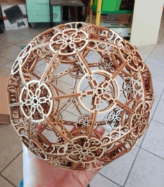 Laser Cut Decorative Sphere 3mm Plywood Free Vector File