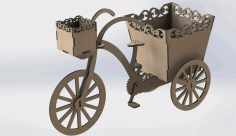 Laser Cut Decorative Tricycle Flower Box Free DXF File