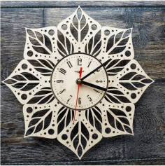 Laser Cut Decorative Wall Clock Free Vector File