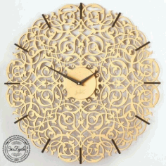 Laser Cut Decorative Wall Clock Template Free Vector File
