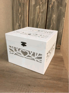Laser Cut Decorative Wedding Card Box Free Vector File