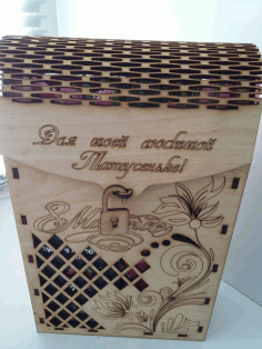 Laser Cut Decorative Wine Box 3mm Plywood Free Vector File, Free Vectors File