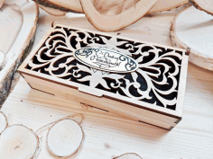 Laser Cut Decorative Wooden Gift Box Free Vector File