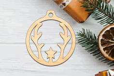 Laser Cut Deer Bauble Ornament Christmas Decorations Free Vector File