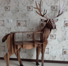 Laser Cut Deer Furniture Shelf Free DXF File