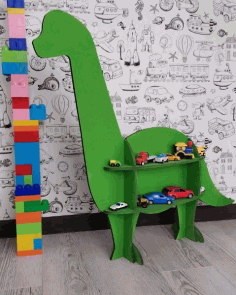 Laser Cut Dinosaur Shelf Dino Loving Kids Bedroom Decor Free Vector File