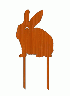 Laser Cut Distinguished Bunny Shaped Easter Wooden Topper Free Vector File