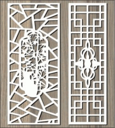 Laser Cut Divider Seamless Floral Floral Lattice Stencil Panel Free DXF File