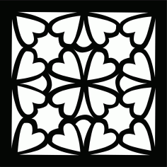 Laser Cut Drawing Room Floral Lattice Stencil Floral Seamless Panel Free DXF File
