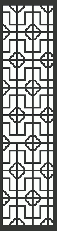 Laser Cut Drawing Room Floral Lattice Stencil Seamless Design Free DXF File