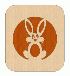 Laser Cut Elegant Easter Bunny Wooden Model Free Vector File
