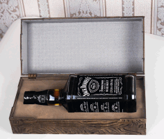 Laser Cut Engraved Jack Daniels Whiskey Wooden Box Free Vector File, Free Vectors File
