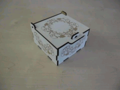 Laser Cut Engraved Small Box With Lid And Lock Free Vector File