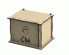 Laser Cut Engraved Wooden Tea Box With Lid Free DXF File